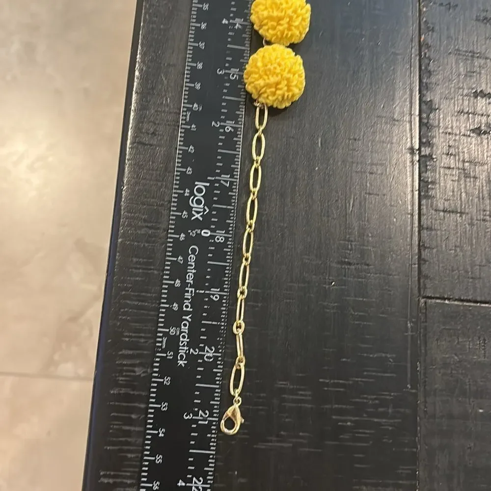 Talbots Lemon Yellow Gold Tone Adjustable Necklace Spring Summer​